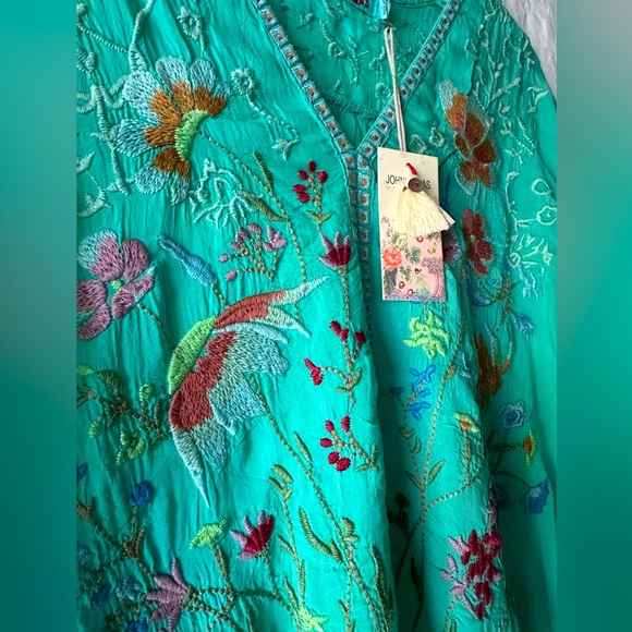💚💙Gorgeous Johnny Was Aqua Green Blouse! - Picture 3 of 13